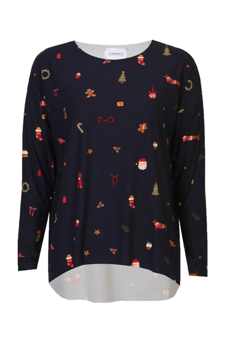 Liberte - Alma-Ls-Top 9504 - Dog Navy Bluser 