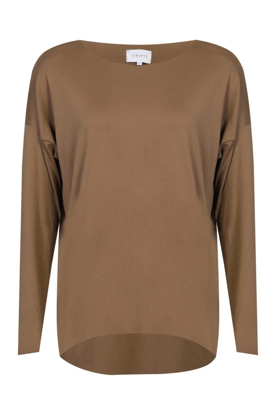 Liberte - Alma-Ls-Top 9504 - Shitake Brown Bluser 