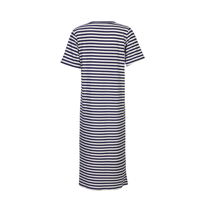 Liberte - Alma-Tshirt-Dress 9562 - Blue Creme Stripe Kjoler 