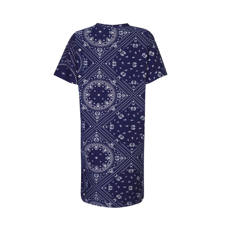 Liberte - Alma-Vneck-Tshirt-Dress 9594 - Blue Scarf Kjoler 