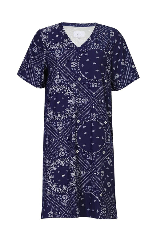 Liberte - Alma-Vneck-Tshirt-Dress 9594 - Blue Scarf Kjoler 