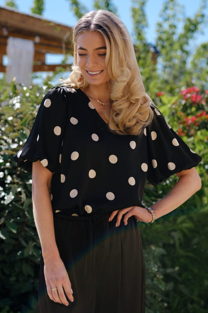 Liberte - Dotti Blouse 22390 - Black Creme Dot