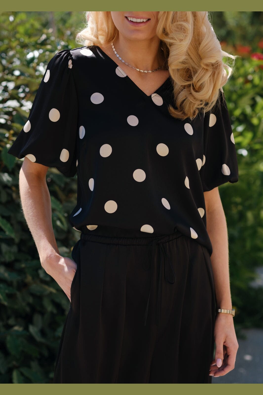Liberte - Dotti Blouse 22390 - Black Creme Dot