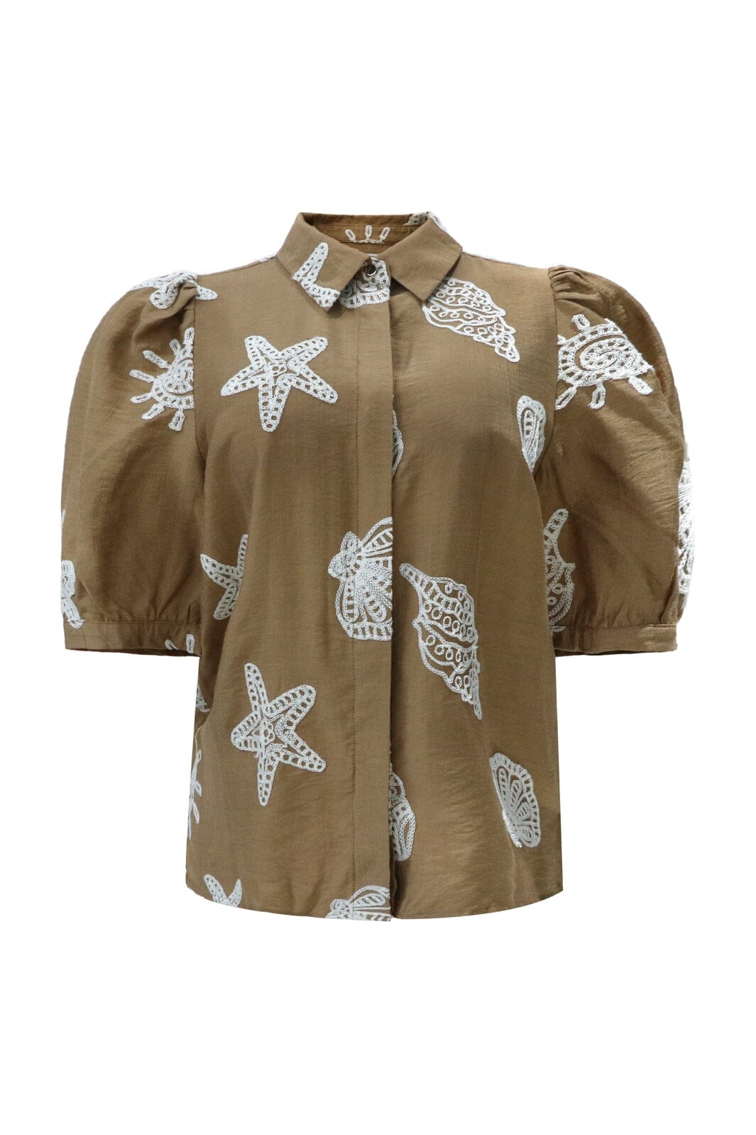Liberte - Flora Ss Blouse 22181 - Caramel Beach Embroidery