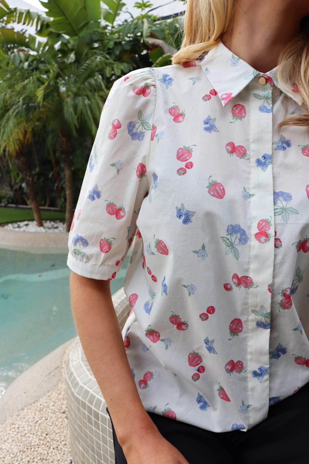 Liberte - Flora Ss Blouse 22181 - Offwhite Berries