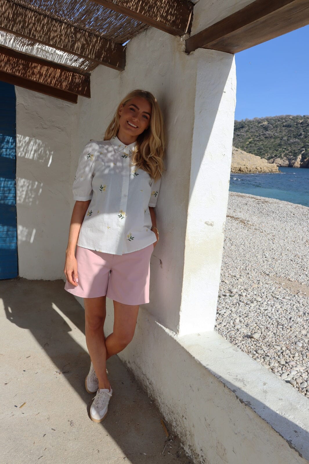 Liberte - Flora Ss Blouse 22181 - Offwhite Embroidery