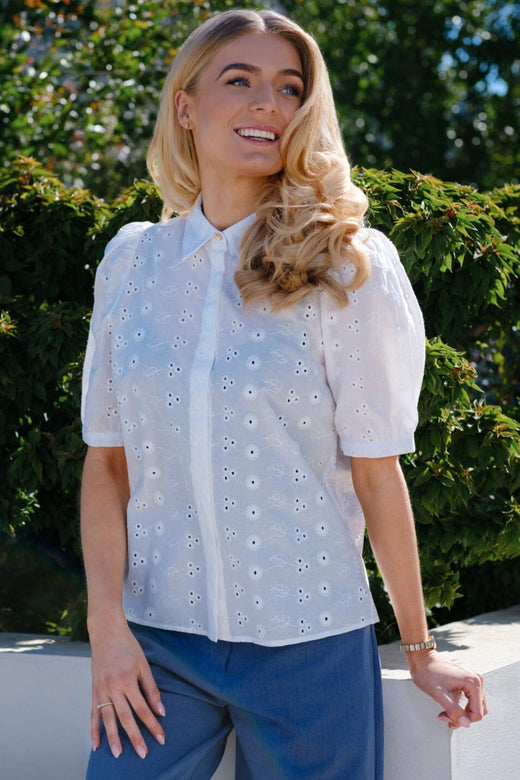 Liberte - Flora Ss Blouse 22181 - White Embroidery