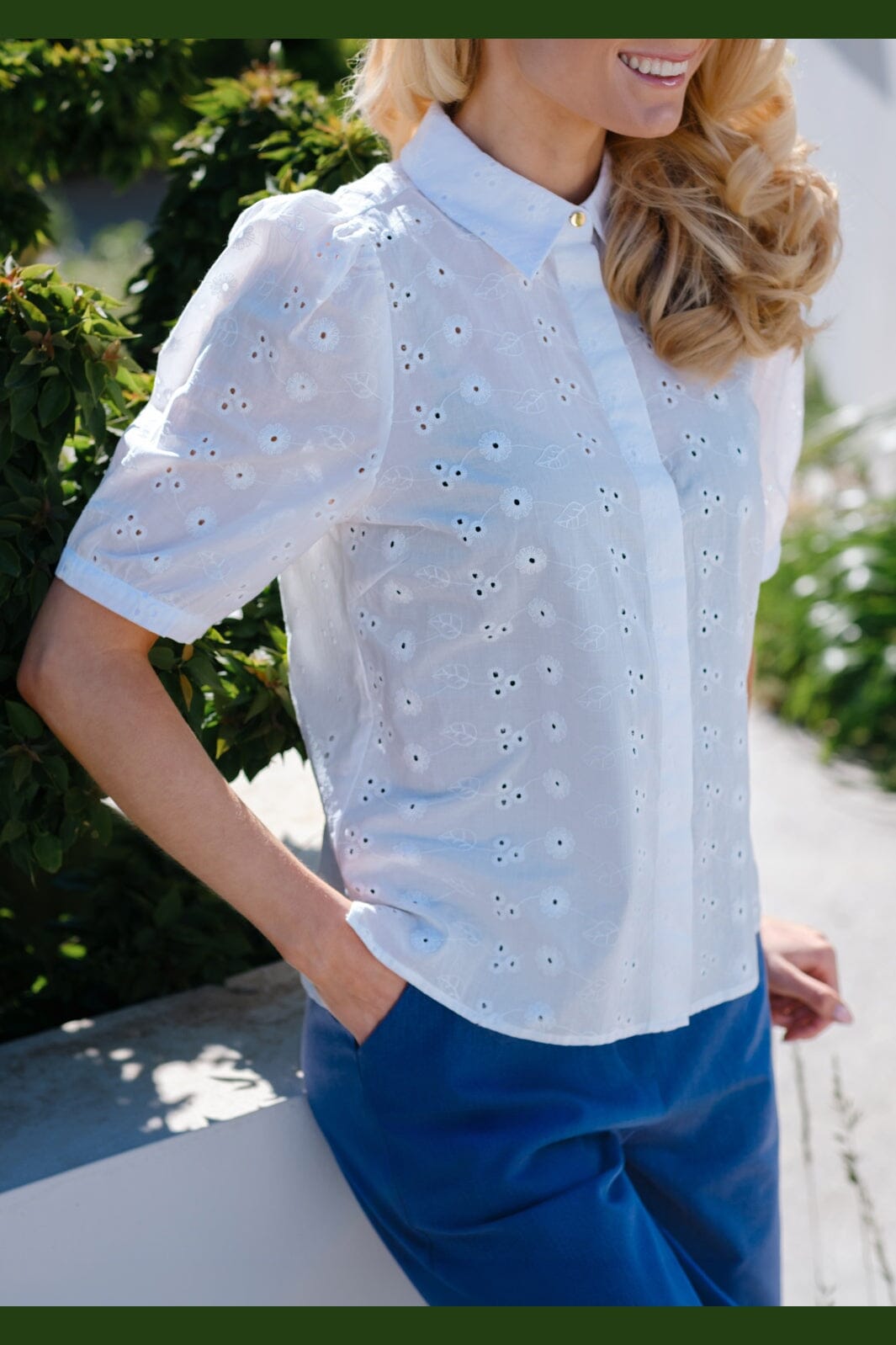 Liberte - Flora Ss Blouse 22181 - White Embroidery