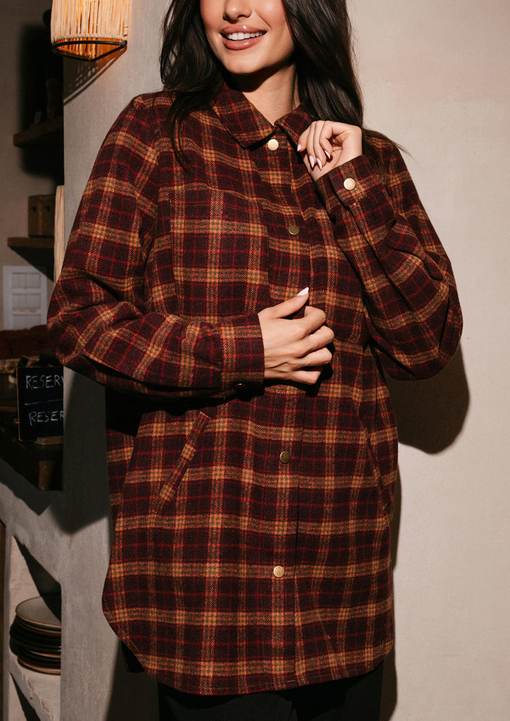 Liberte - Karen Shirt Jacket 22470 - Black Red Check Skjorter 