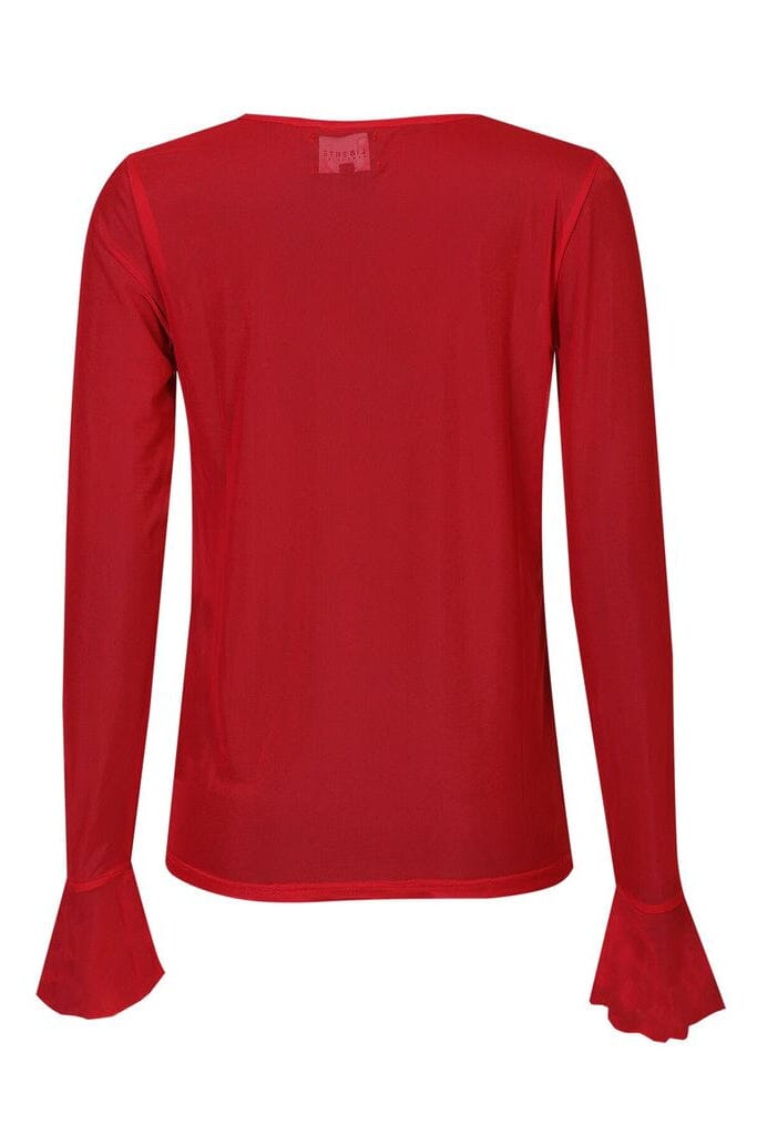Liberte - Mesh Ls Frill Sleeve Top 22500 - Red Toppe 