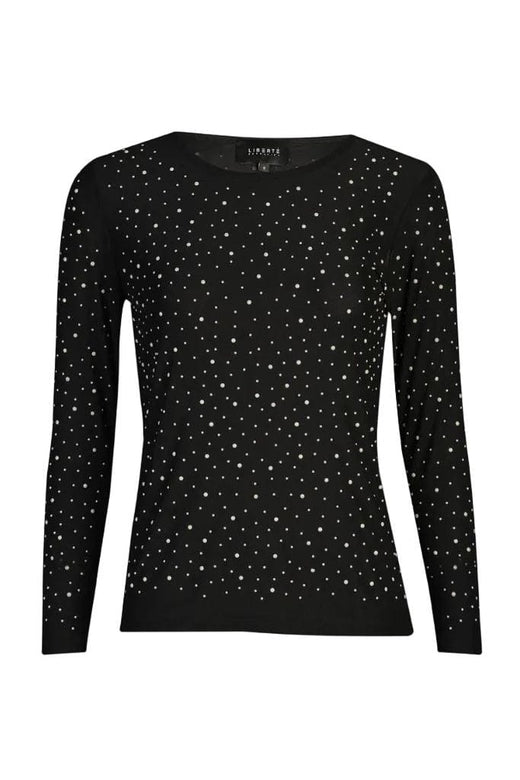 Liberte - Mesh Ls Sparkle Tshirt 22134 - Black Pearl T-shirts 
