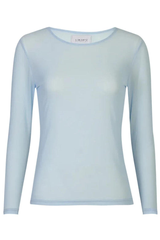 Liberte - Mesh Ls Tshirt 22065 - Light Blue Bluser 