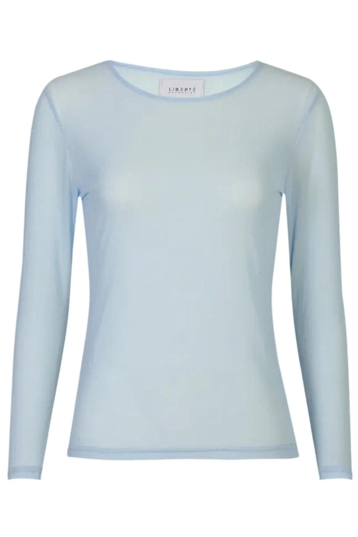 Liberte - Mesh Ls Tshirt 22065 - Light Blue Bluser 