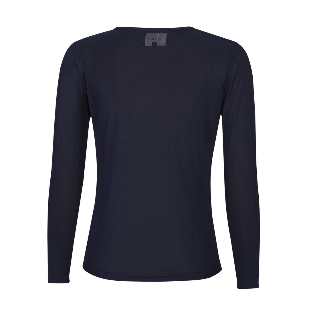 Liberte - Mesh Ls Tshirt 22065 - Navy Bluser 