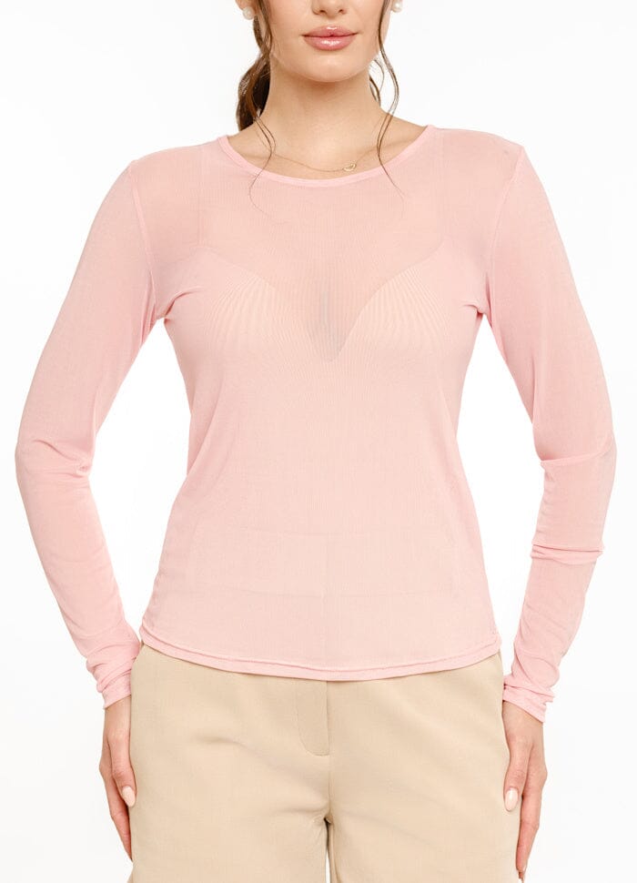 Liberte - Mesh Ls Tshirt 22065 - Rose Bluser 