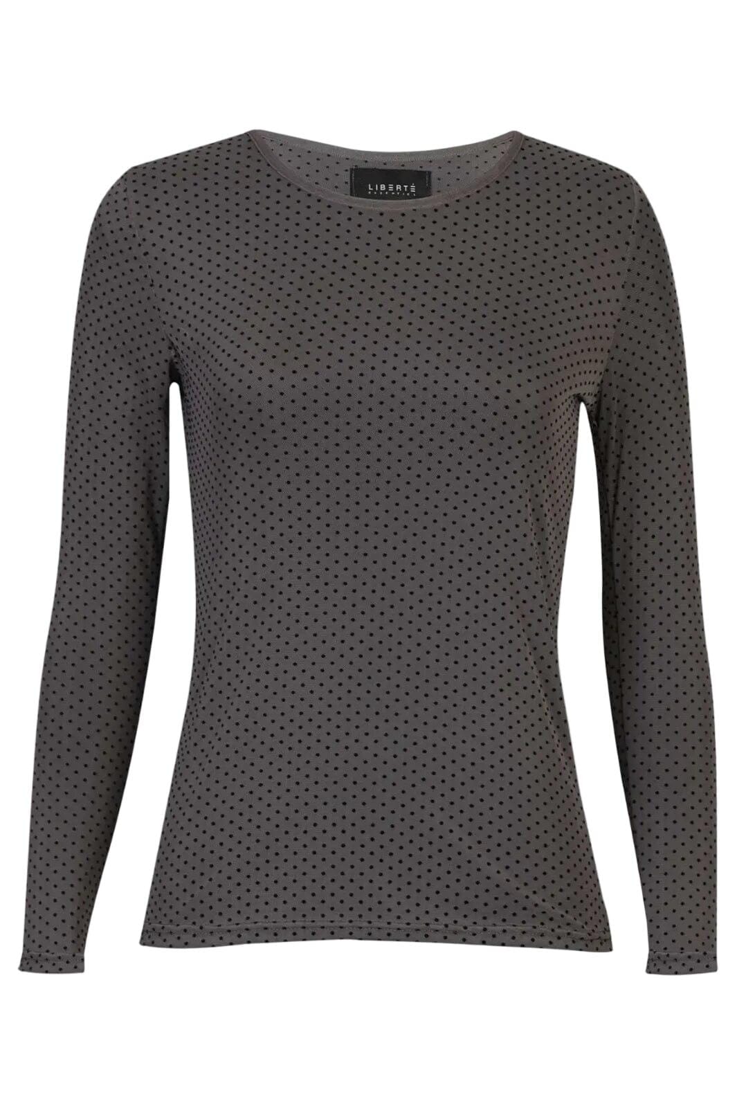 Liberte - Mesh Ls Tshirt, Dot 22069 - Dark Grey Bluser 