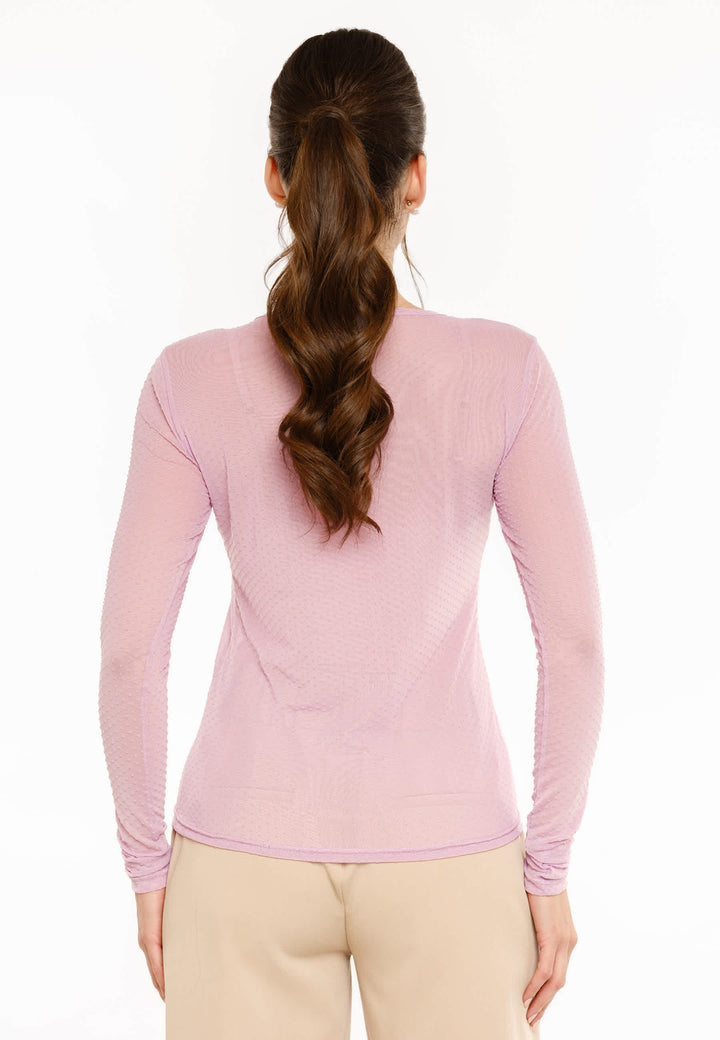 Liberte - Mesh Ls Tshirt, Dot 22069 - Lavender Bluser 