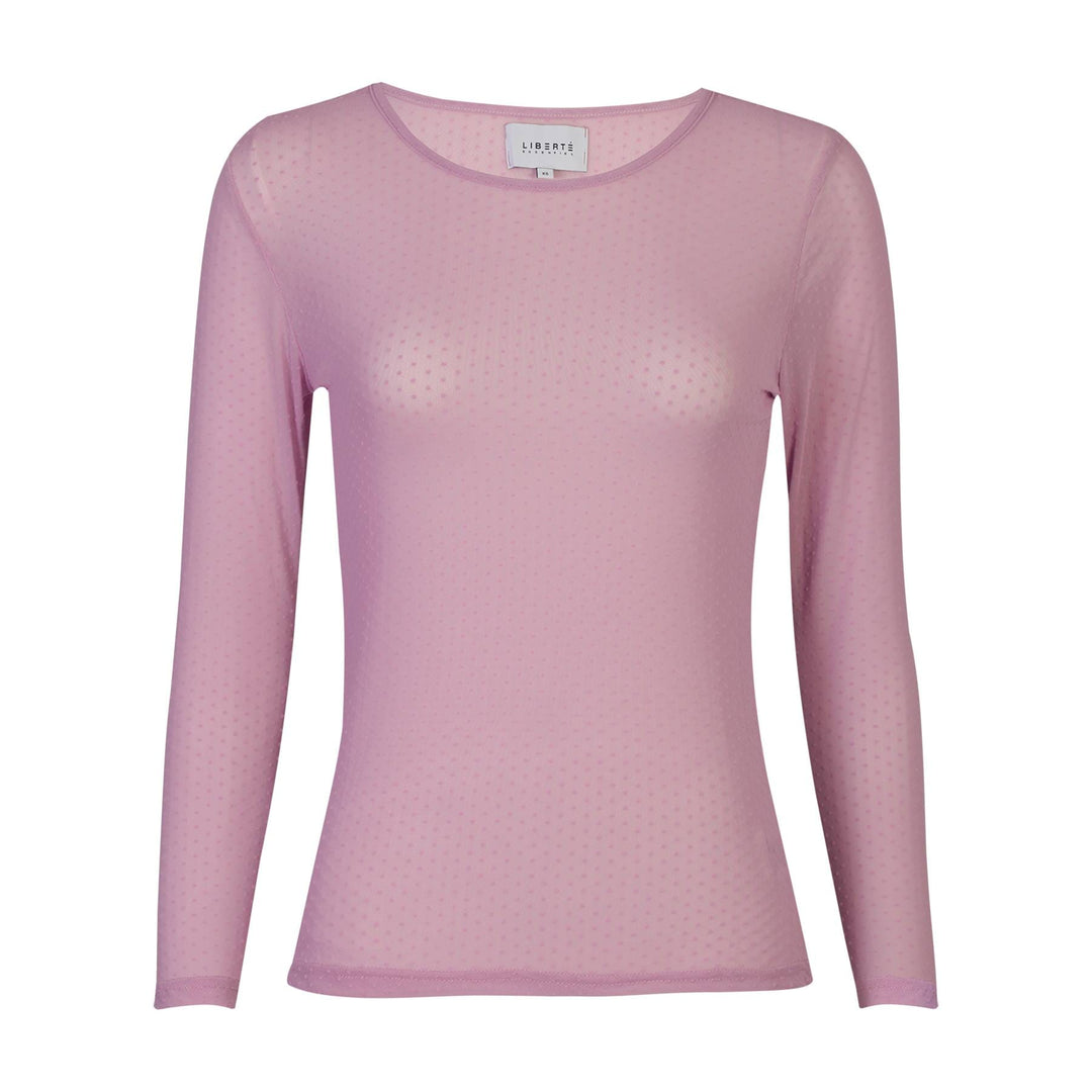 Liberte - Mesh Ls Tshirt, Dot 22069 - Lavender Bluser 