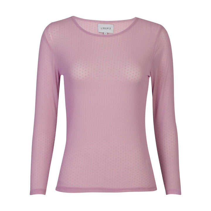 Liberte - Mesh Ls Tshirt, Dot 22069 - Lavender Bluser 