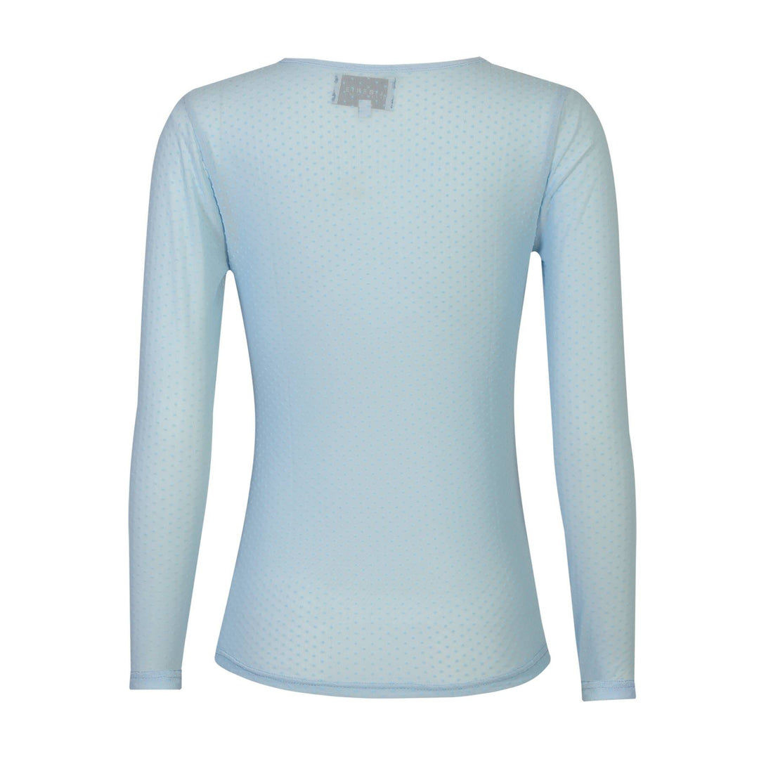 Liberte - Mesh Ls Tshirt, Dot 22069 - Light Blue Bluser 