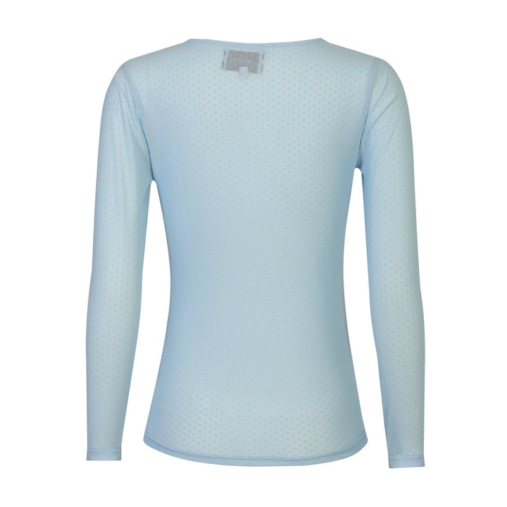Liberte - Mesh Ls Tshirt, Dot 22069 - Light Blue Bluser 