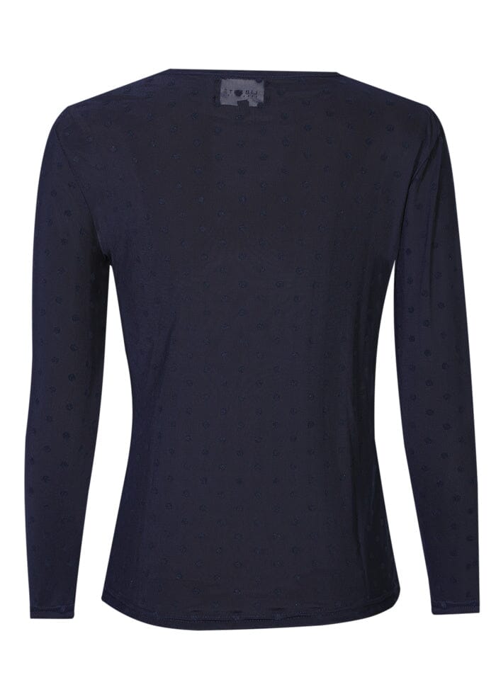 Liberte - Mesh Ls Tshirt, Dot 22069 - Navy Medium Dot T-shirts 
