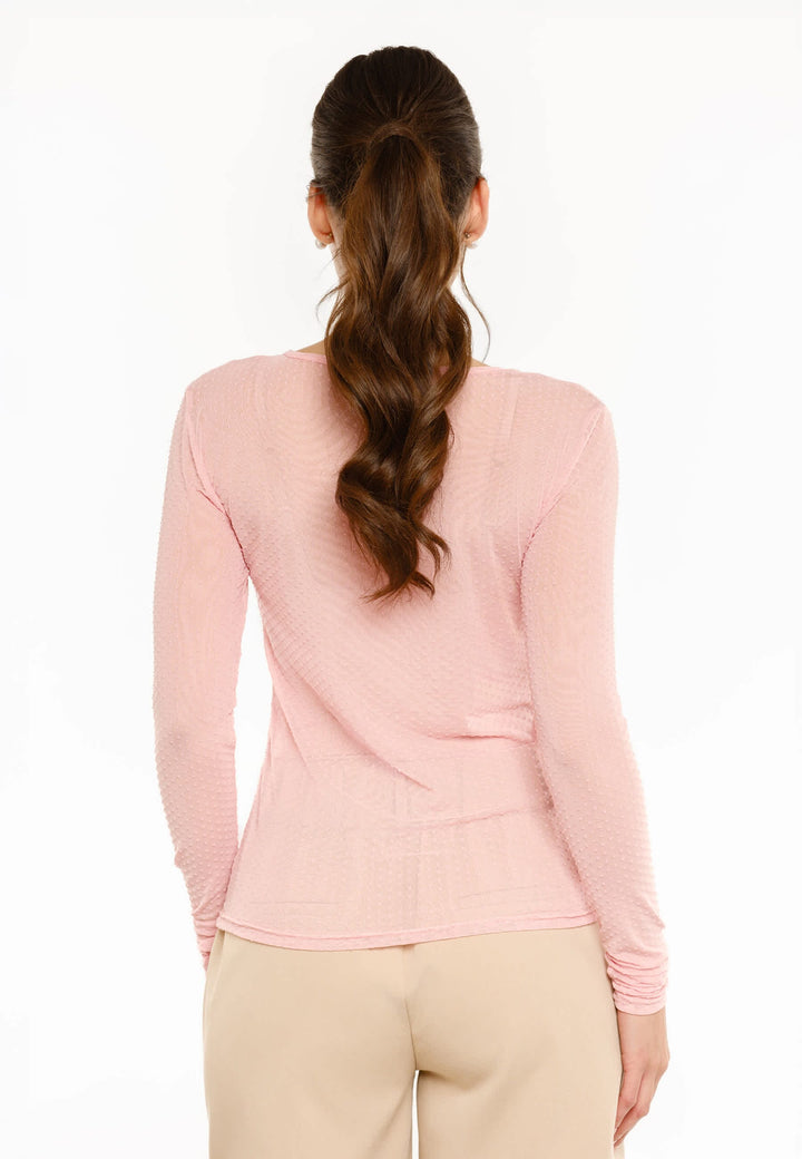 Liberte - Mesh Ls Tshirt, Dot 22069 - Rose Bluser 