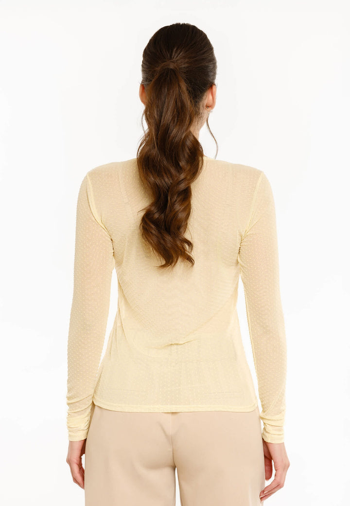 Liberte - Mesh Ls Tshirt, Dot 22069 - Yellow Bluser 
