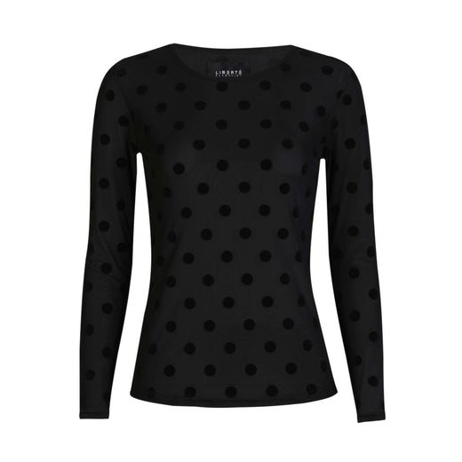 Liberte - Mesh Ls Tshirt, Flock 22081 - Black Big Dot T-shirts 