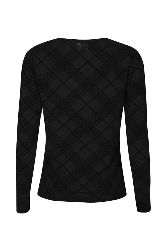 Liberte - Mesh Ls Tshirt, Flock 22081 - Black Check T-shirts 