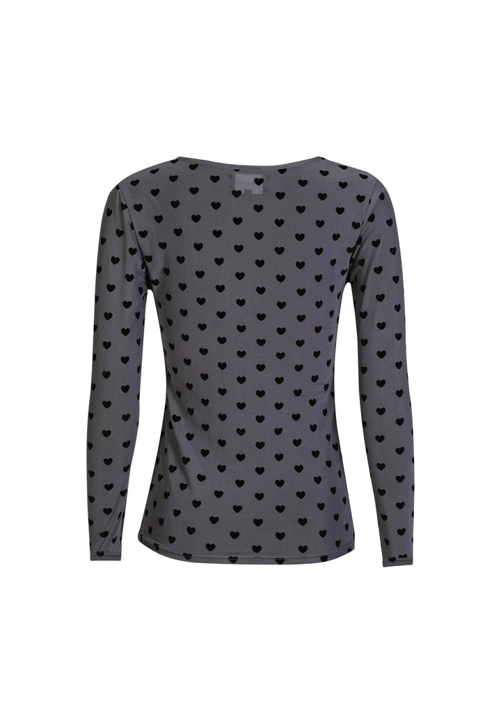 Liberte - Mesh Ls Tshirt, Flock 22081 - Dark Grey Heart T-shirts 