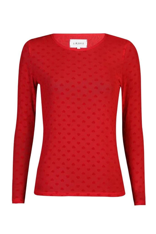 Liberte - Mesh Ls Tshirt, Flock 22081 - Red Red Heart T-shirts 