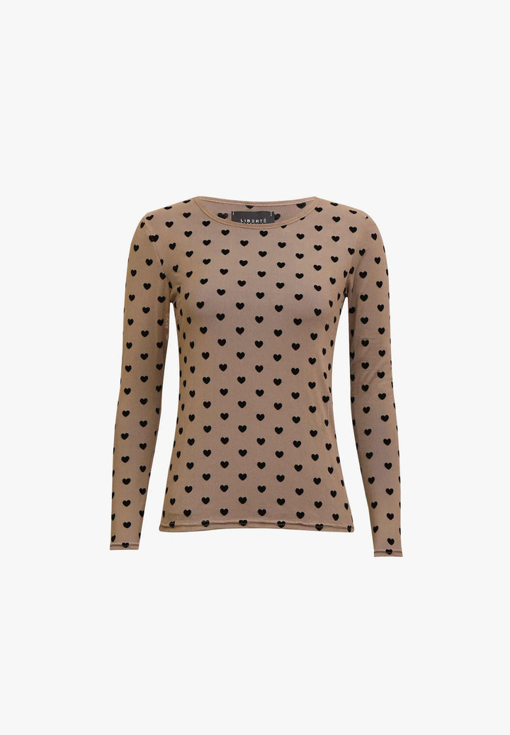 Liberte - Mesh Ls Tshirt, Flock 22081 - Sand Heart T-shirts 