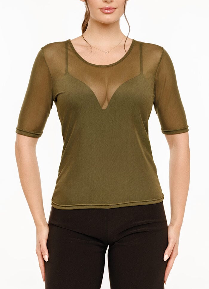 Liberte - Mesh Ss Tshirt 22064 - Army T-shirts 