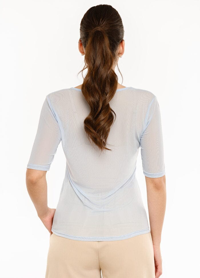 Liberte - Mesh Ss Tshirt 22064 - Light Blue T-shirts 