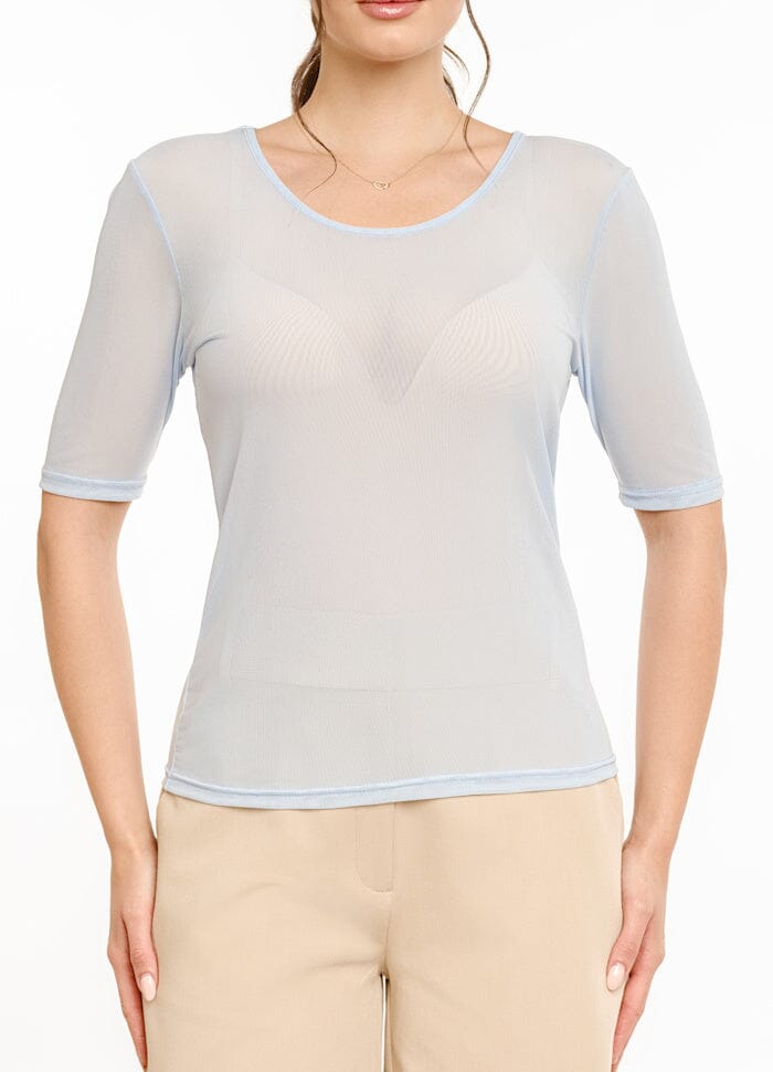 Liberte - Mesh Ss Tshirt 22064 - Light Blue T-shirts 