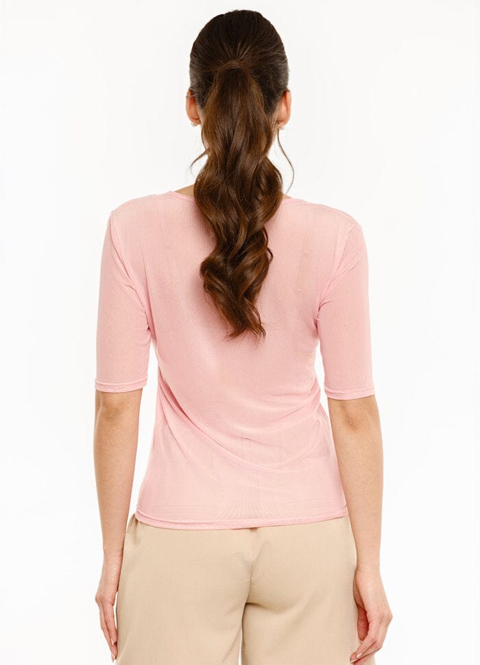 Liberte - Mesh Ss Tshirt 22064 - Rose T-shirts 