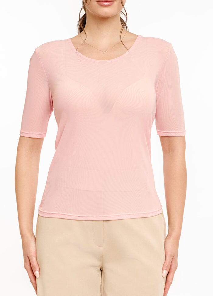 Liberte - Mesh Ss Tshirt 22064 - Rose T-shirts 