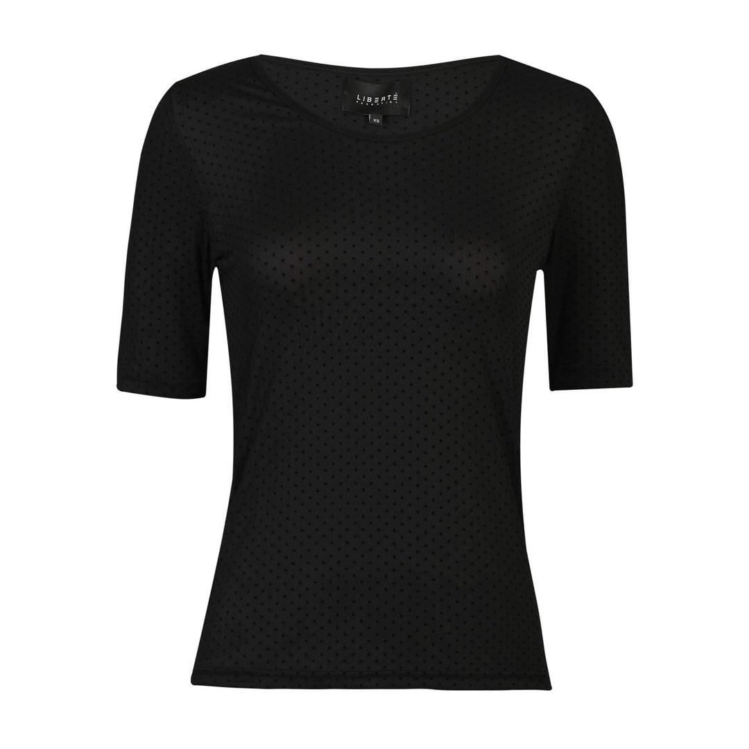 Liberte - Mesh Ss Tshirt, Dot 22011 - Black T-shirts 
