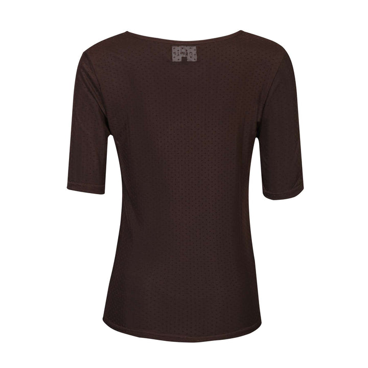 Liberte - Mesh Ss Tshirt, Dot 22011 - Dark Brown T-shirts 