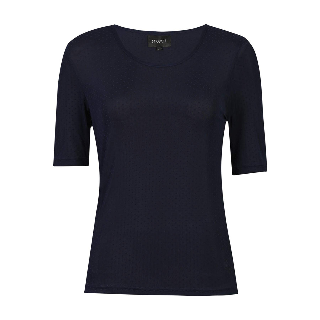 Liberte - Mesh Ss Tshirt, Dot 22011 - Navy T-shirts 