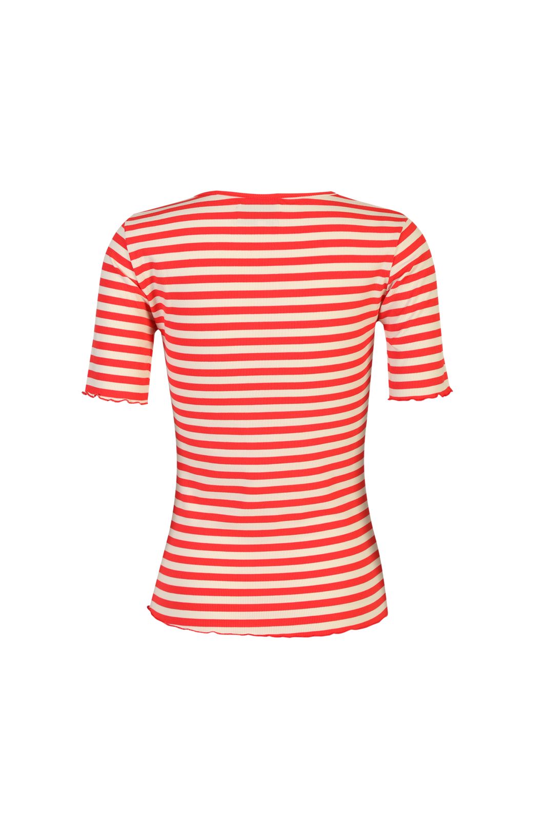 Liberte - Natalia Ss Blouse 9971 - Lobster Red Creme Stripe