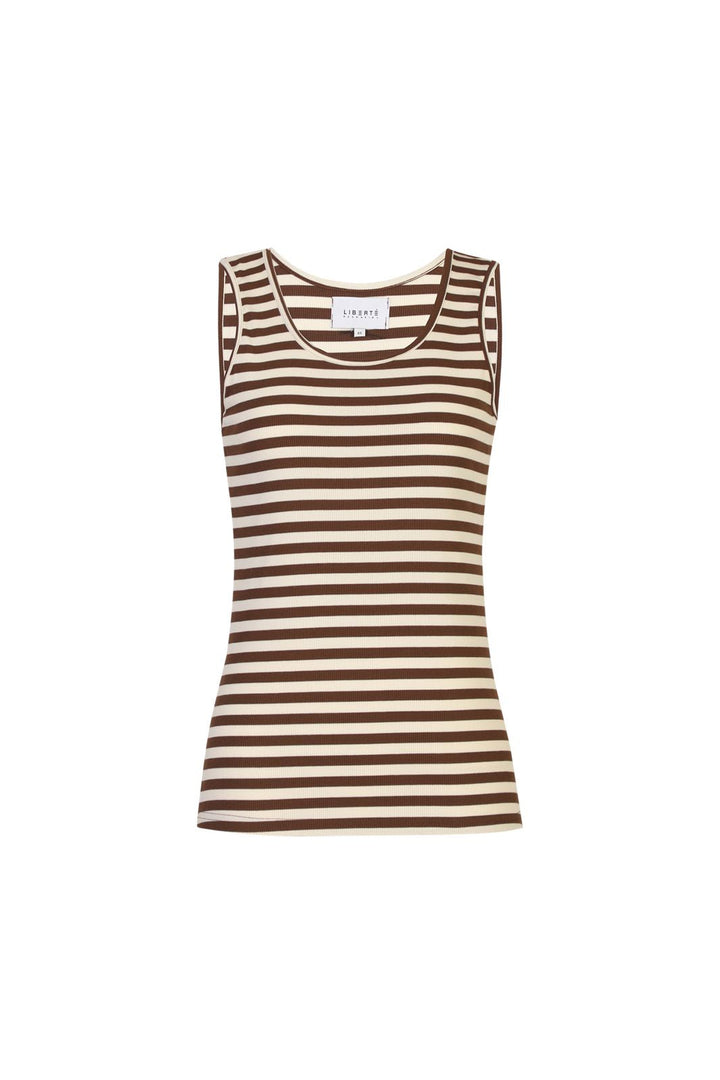 Liberte - Natalia Tank Top 21160 - Brown Creme Stripe