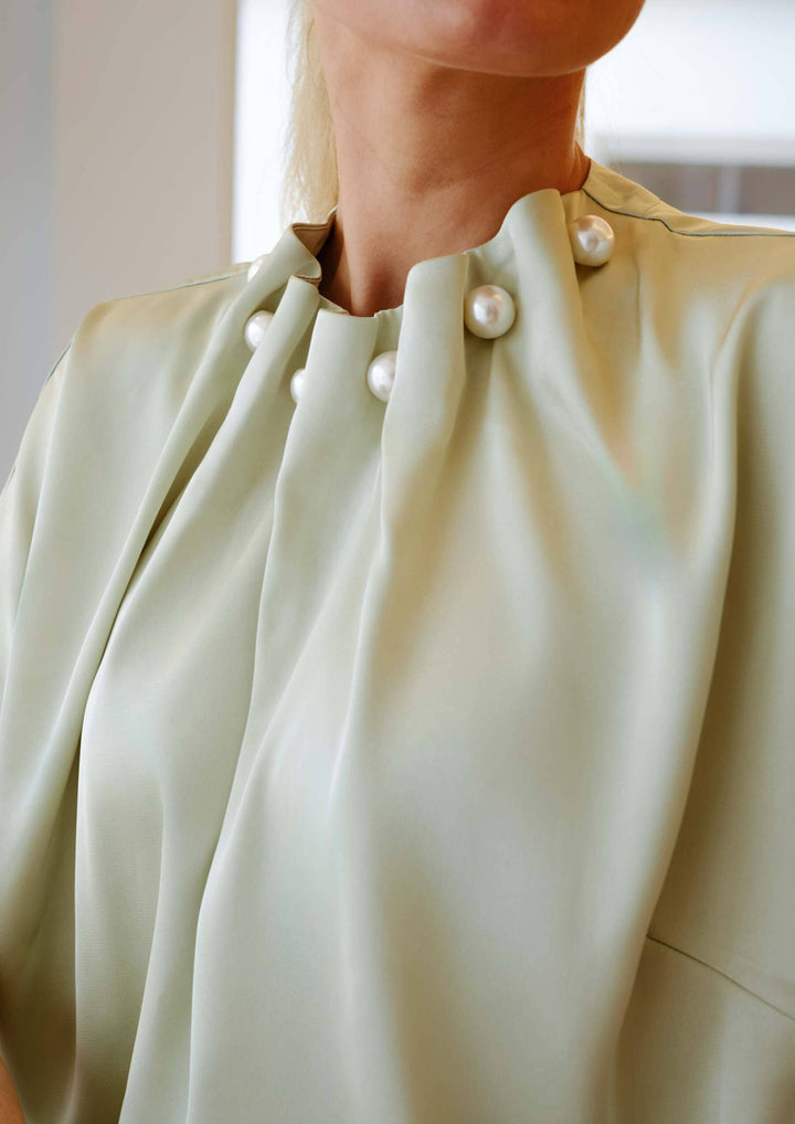 Liberte - Pip Ss Pearl Blouse 22379 - Mint Bluser 