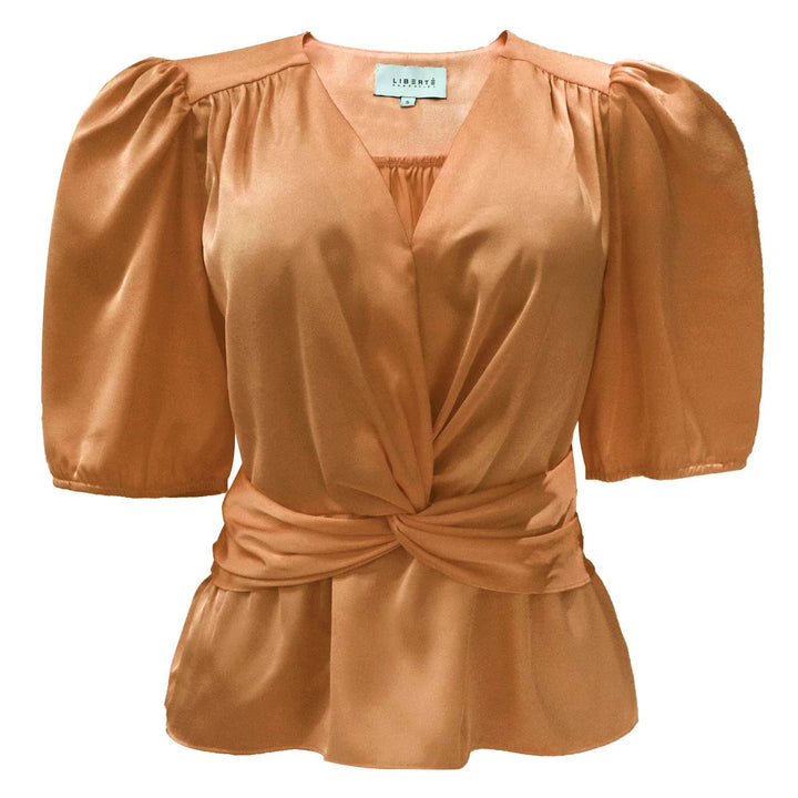 Liberte - Tiki Ss Twist Blouse 22205 - Coral Bluser 