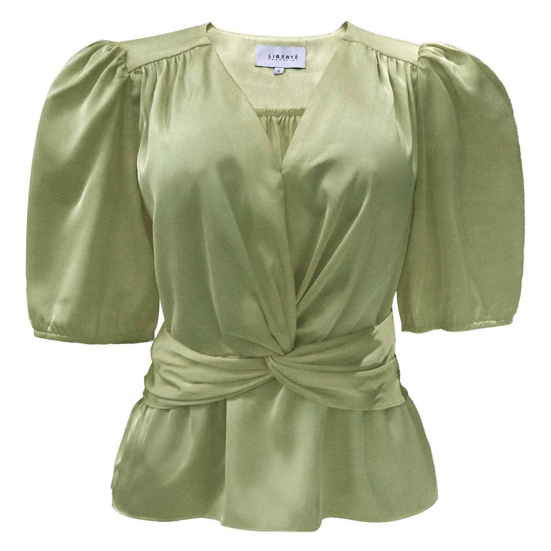 Liberte - Tiki Ss Twist Blouse 22205 - Mint Bluser 