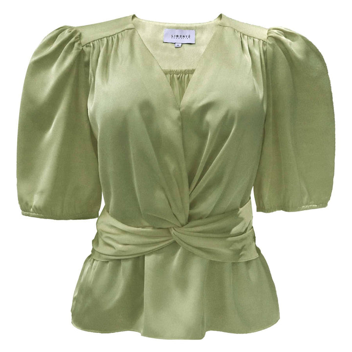 Liberte - Tiki Ss Twist Blouse 22205 - Mint Bluser 