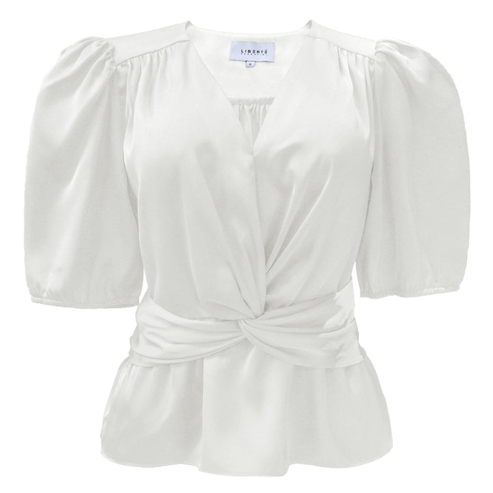 Liberte - Tiki Ss Twist Blouse 22205 - Offwhite Bluser 