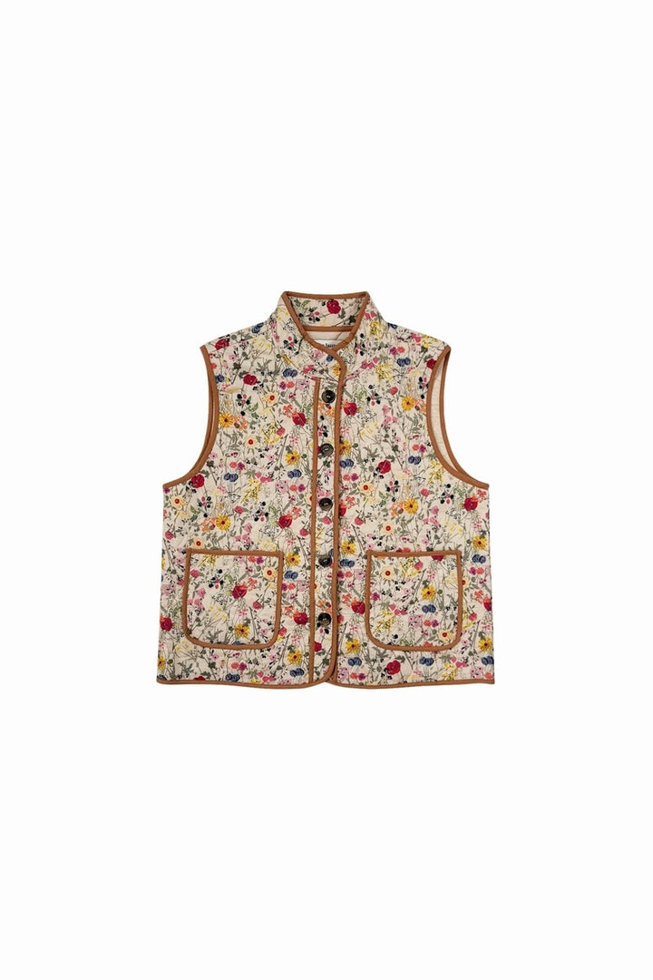 Lollys Laundry - Cairoll Quilted Vest 26241-1010 - 74 - Flower Print