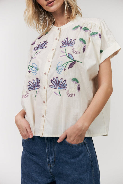 Lollys Laundry - Myall Shirt Ss26101-1098 - 02 02 Creme Bluser 